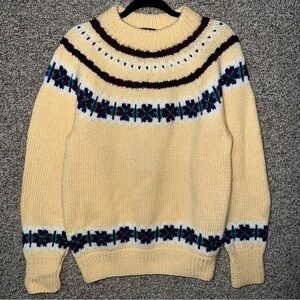 VTG Knit Sweater Wool Kenneth Gordon Fair-isle Intarsia Size Large